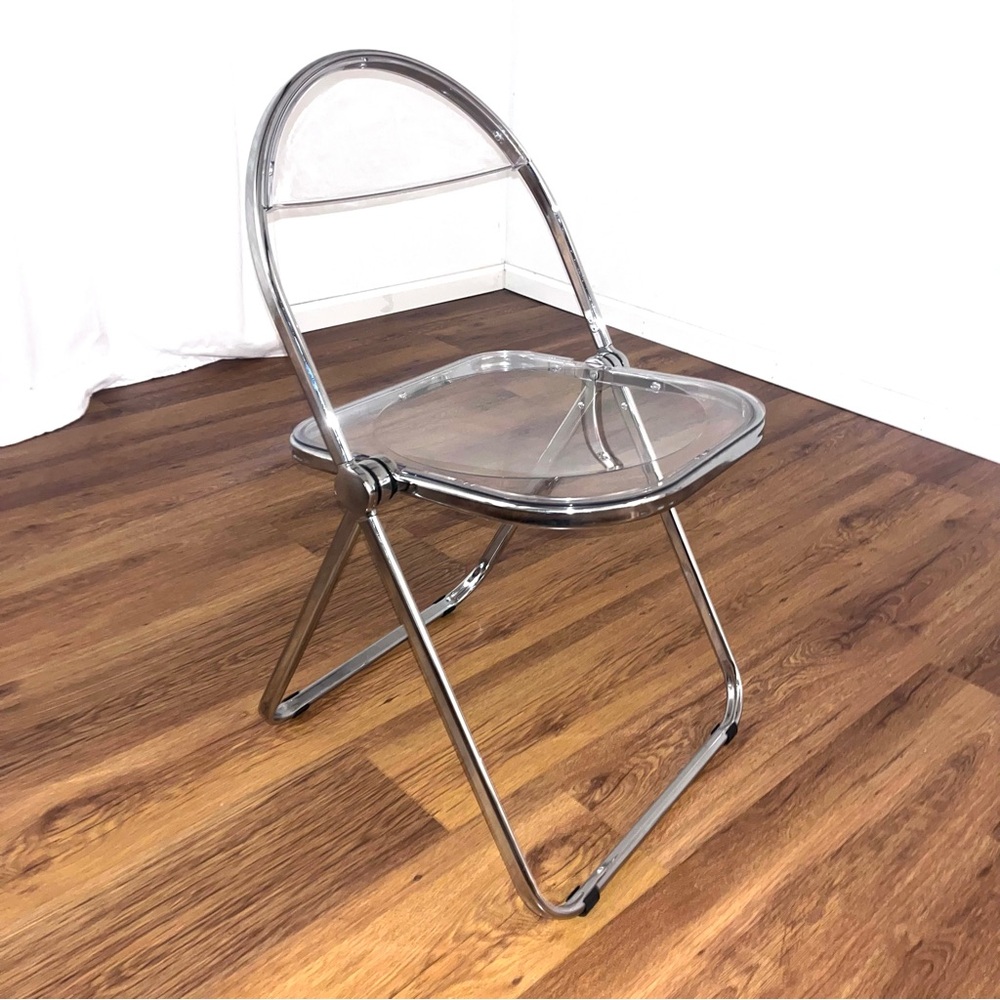 Clear Acrylic Folding Chair with Chrome Frame